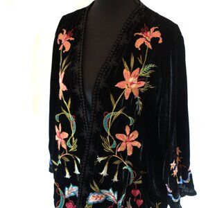 Johnny Was Velour Cardigan